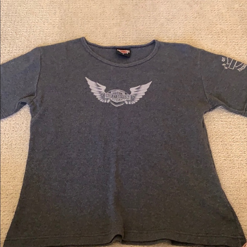 Harley Davidson thermal T-shirt size large Gray!